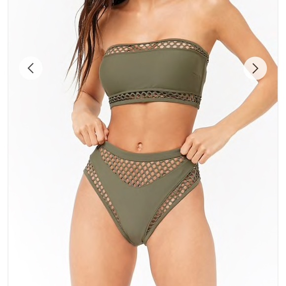 olive green bandeau bikini